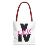 V EAUX IV - BLACK W/ PINK EAUX TOTE BAG