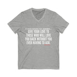 GIVE YOUR LOVE UNISEX V-NECK T-SHIRTS