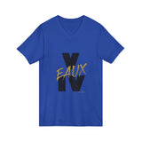 V EAUX IV- BLACK W/ GOLD EAUX UNISEX V- NECK T-SHIRT