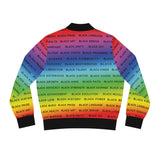 BLACK MAGIC RAINBOW BLACK AOP WOMEN BOMBER JACKET