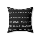 BLACK MAGIC WHITE LETTERS THROW PILLOW