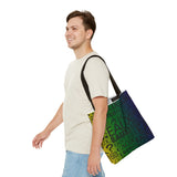 EAUX - BLACK ON MARDI GRAS TOTE BAG