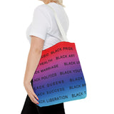 BLACK MAGIC RAINBOW BLACK  TOTE BAG