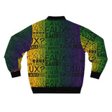EAUX - BLACK ON MARDI GRAS AOP MEN'S BOMBER JACKET