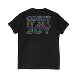 COUNT IT ALL JOY UNISEX V-NECK  T-SHIRTS