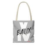 V EAUX IV - WHITE W/ BLACK EAUX TOTE BAG