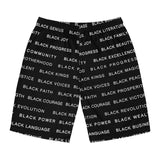 BLACK MAGIC - WHITE LETTERS BOARD SHORTS