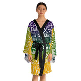 EAUX- WHITE ON MARDI GRAS KIMONO