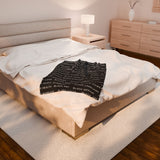 BLACK MAGIC WHITE LETTERS PLUSH BLANKET