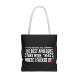 BEST APOLOGIES TOTE BAG