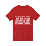 GOD WILL ANSWER UNISEX V-NECK T-SHIRT