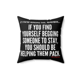 HELP THEM PACK THROW PILLOW