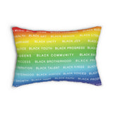 BLACK MAGIC RAINBOW WHITE  LUMBAR PILLOW