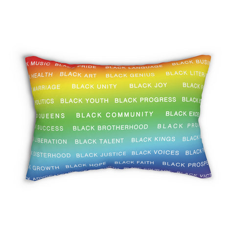 BLACK MAGIC RAINBOW WHITE  LUMBAR PILLOW