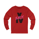 V EAUX IV - BLACK W/ PINK EAUX UNISEX LONG SLEEVE T-SHIRT
