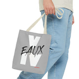 V EAUX IV - WHITE W/ BLACK EAUX TOTE BAG