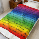 BLACK MAGIC RAINBOW BLACK  PLUSH BLANKET