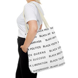 BLACK MAGIC - BLACK LETTERS TOTE BAG