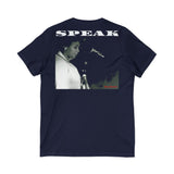 SPEAK - WHITE UNISEX V-NECK T-SHIRT