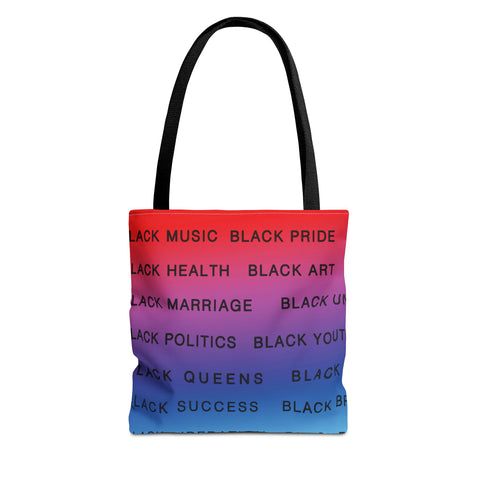 BLACK MAGIC RAINBOW BLACK  TOTE BAG