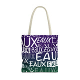 EAUX- WHITE ON MARDI GRAS TOTE BAG