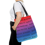 BLACK MAGIC RAINBOW BLACK  TOTE BAG
