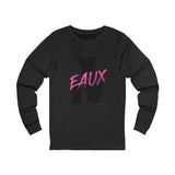 V EAUX IV - BLACK W/ PINK EAUX UNISEX LONG SLEEVE T-SHIRT