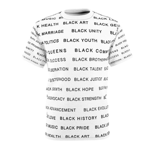 BLACK MAGIC - BLACK LETTERS AOP UNISEX T-SHIRT