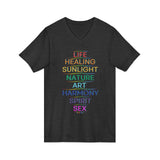 MEANING OF PRIDE UNISEX V-NECK T-SHIRTS