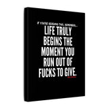 LIFE TRULY BEGINS CANVAS ART