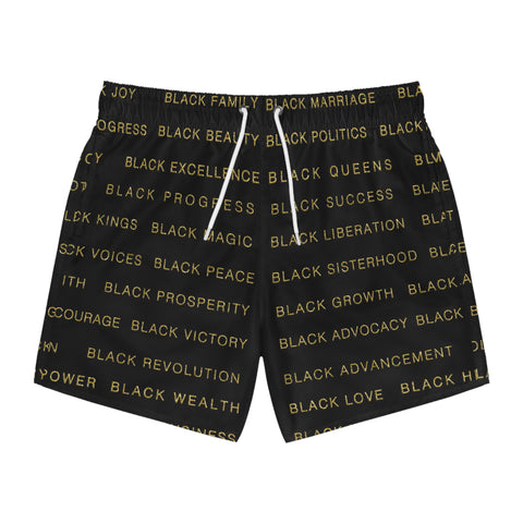 BLACK MAGIC - BLACK GOLD SWIM TRUNKS