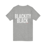 BLACKITY BLACK - WHITE UNISEX V-NECK T-SHIRT