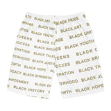 Cultural Empowerment Board Shorts - Stylish Swimwear for Celebrating Black Excellence
