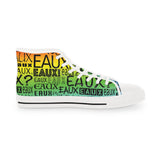 EAUX BLACK ON RAINBOW HI-TOP SNEAKERS WHITE SOLE