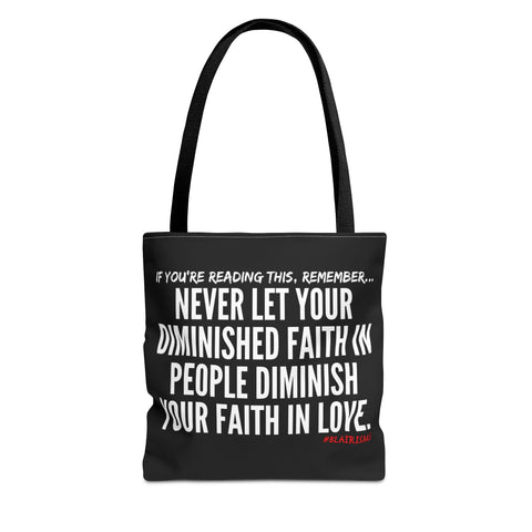 DIMINISHED FAITH TOTE BAG