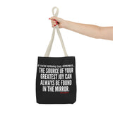 JOY IN THE MIRROR TOTE BAG