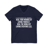 HEAL YOUR WOUNDS UNISEX V-NECK T-SHIRT