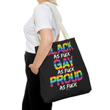 BLACK GAY PROUD AF TOTE BAG