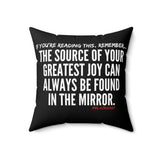JOY IN THE MIRROR THROW PILLOW