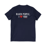 BLACKITY BLACK - WHITE UNISEX V-NECK T-SHIRT