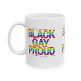 BLACK GAY PROUD CERAMIC WHITE MUG 150Z