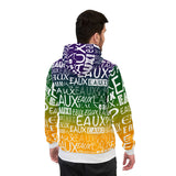 EAUX- WHITE ON MARDI GRAS AOP PULLOVER HOODIE