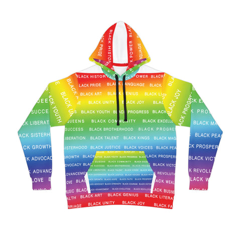 BLACK MAGIC RAINBOW WHITE AOP PULLOVER HOODIE