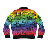 EAUX BLACK ON RAINBOW AOP WOMEN'S BOMBER JACKET