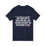 GIVE YOUR LOVE UNISEX V-NECK T-SHIRTS