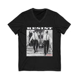 RESIST-WHITE UNISEX V-NECK T-SHIRT