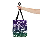 EAUX- WHITE ON MARDI GRAS TOTE BAG