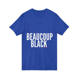 BEAUCOUP BLACK - WHITE UNISEX V-NECK T-SHIRT