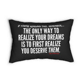 REALIZE YOUR DREAMS LUMBAR PILLOW