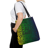 EAUX - BLACK ON MARDI GRAS TOTE BAG